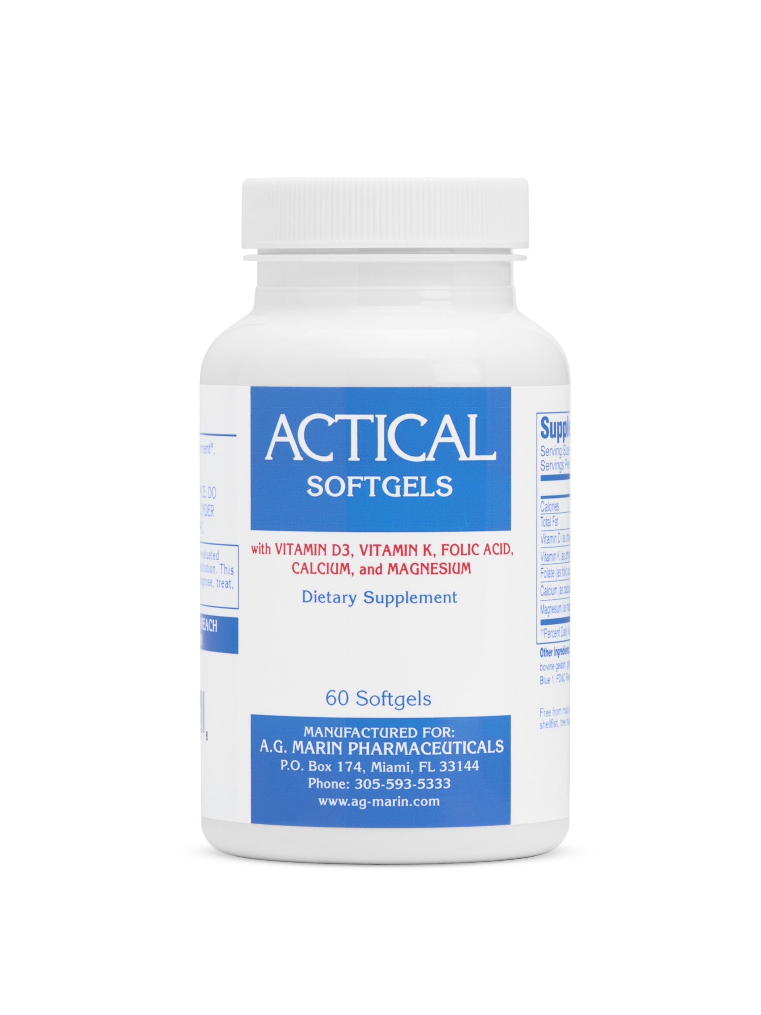 Actical Softgels - Front of Bottle