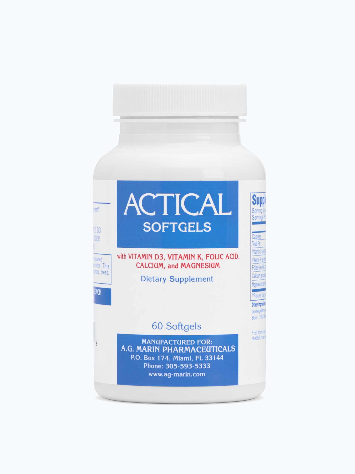 Actical Softgels - Front of Bottle