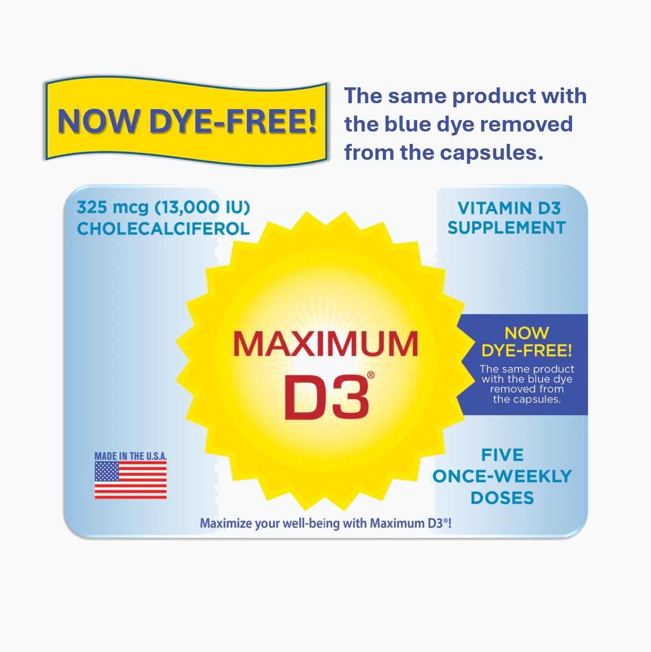 Maximum D3 Vitamin D3 Supplement - dye free